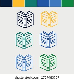 Vector de contorno de Book Icon Pack.