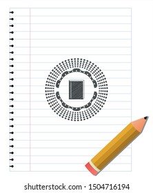 book icon pencil emblem. Vector Illustration. Detailed.
