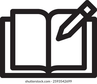 Book icon. book and pencil. open books icon