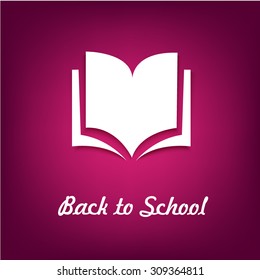 Book icon. Pink background