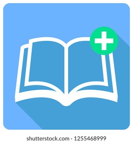 book icon with plus indicator. vector illustration 