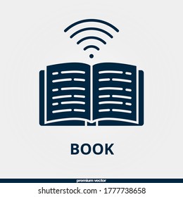 book icon, premium filled book icon.