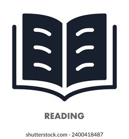Book icon reading black color for language skills