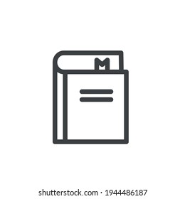 Book icon. Reading concept in modern outline on white background