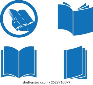 Book icon. reading icon vector (Blue version)