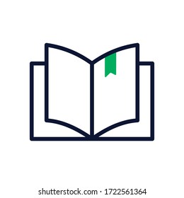 Book icon related to education, library, book store or knowledge symbol. EPS 10