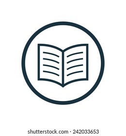 book icon, round shape, isolated on white background 