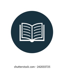 book icon, round shape, isolated on white background 