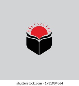 Book icon School logo design 