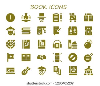  book icon set. 30 filled book icons. Simple modern icons about  - Advise, Potter, Magician, Notepad, Drawing, Learn, Graduated, Books, Education, Book, Art, Sharpener, Color