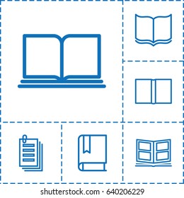 Book icon. set of 6 book outline icons such as book, paper