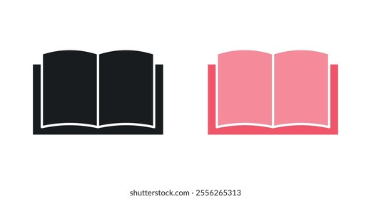 Book icon set in black and colored versions.