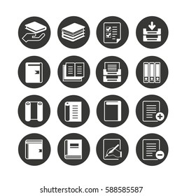 book icon set in circle buttons