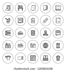 Book icon set. collection of 25 outline book icons with book, book signing, color, books, bookshelf, design skills, crayon, crayons, diary, ebook, jesus icons. editable icons.