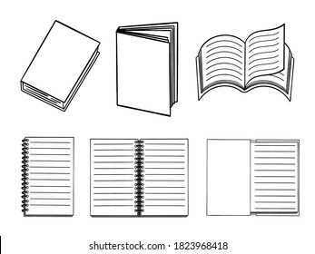 book icon Set Collection. stationary clip art Collection