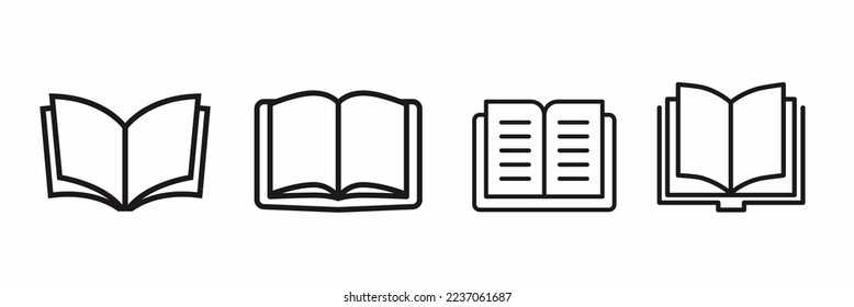 Icono de libro. Colección de conjunto de iconos del libro. Vector de acciones