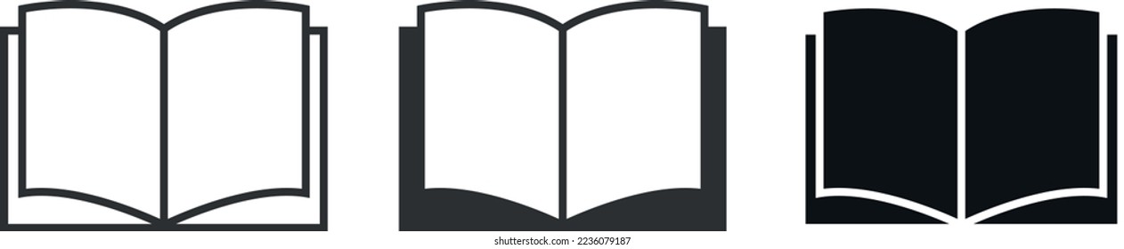 Buchen Sie das Symbol in verschiedenen Farben. Bücher. Einfaches Flachdesign. Vektorkunst