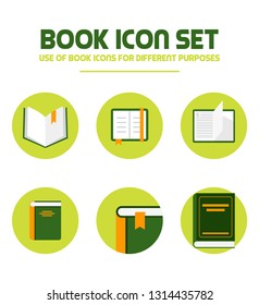 Book Icon Set for  different purposes - vector