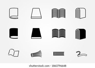 Book icon set for education and learning