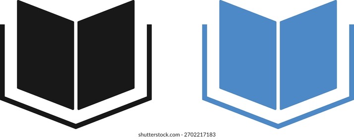 conjunto de ícones de livro. Símbolos de educação, leitura e conhecimento. Sinal de biblioteca e leitor eletrônico. Coleção de Símbolos de Storytelling, Pesquisa e Gerenciamento de Conteúdo