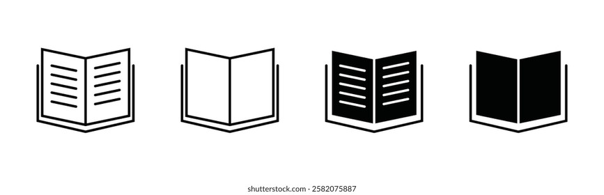 book icon set education study reading learning language skill sign symbol line pictogram vector illustration design flat graphic design