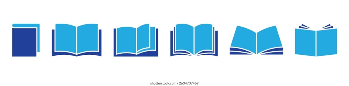 book icon set education study reading learning language skill sign symbol line pictogram vector illustration design flat graphic design