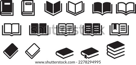 book icon set education study reading learning language skill sign symbol line pictogram vector illustration design flat graphic design