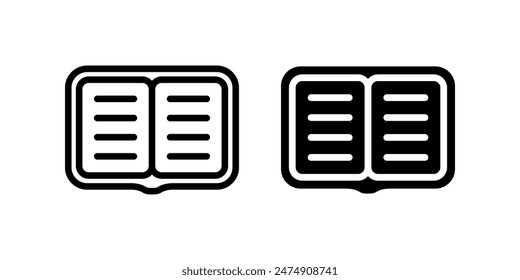 Conjunto de iconos de libro. Ilustración plana del icono de Vector