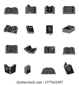 Book icon set in flat style. book isolated on white background, learning business concept,