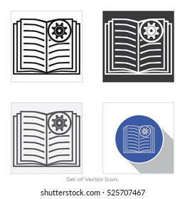 Book icon. Set of flat style. Vector illustration.