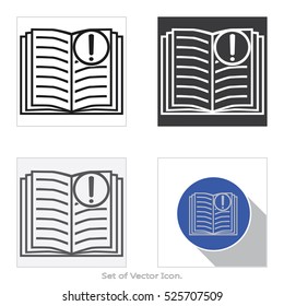 Book icon. Set of flat style. Vector illustration.