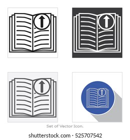 Book icon. Set of flat style. Vector illustration.