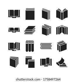 Book icon set, glyph icon collection