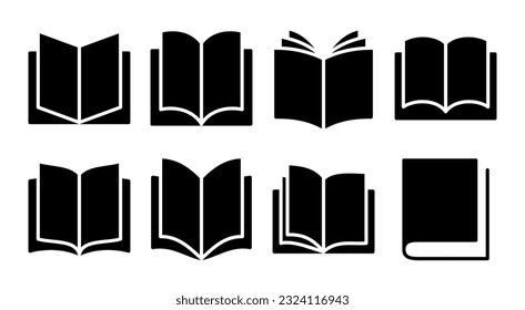 Book icon set illustration. open book sign and symbol. ebook icon