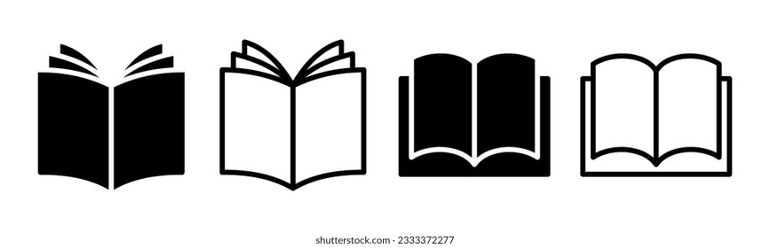 Book icon set illustration. open book sign and symbol. ebook icon