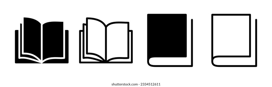 Book icon set illustration. open book sign and symbol. ebook icon