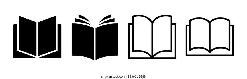 Book icon set illustration. open book sign and symbol. ebook icon