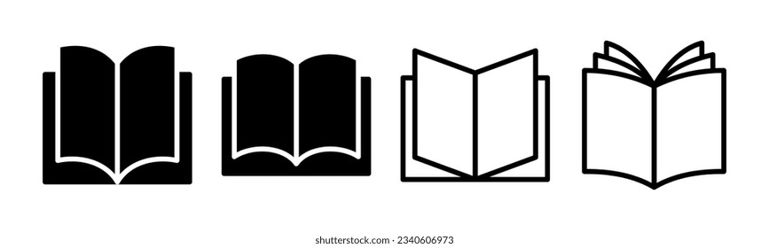 Book icon set illustration. open book sign and symbol. ebook icon