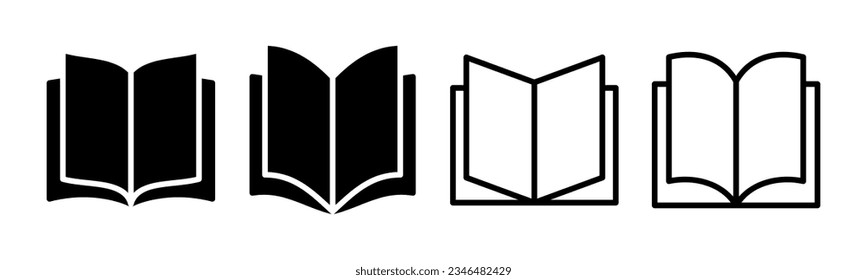 Book icon set illustration. open book sign and symbol. ebook icon