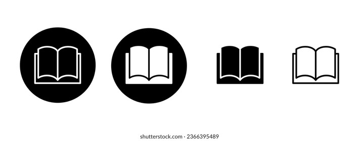 Icon-Set-Illustration buchen. offenes Buchzeichen und -symbol. E-Book-Symbol