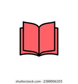 Ilustración del conjunto de iconos del libro. símbolo y signo de libro abierto. icono de ebook