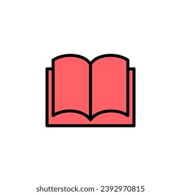 Ilustración del conjunto de iconos del libro. símbolo y signo de libro abierto. icono de ebook