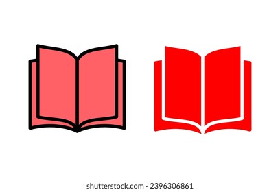 Icon-Set-Illustration buchen. offenes Buchzeichen und -symbol. E-Book-Symbol