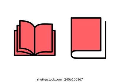 Book icon set illustration. open book sign and symbol. ebook icon