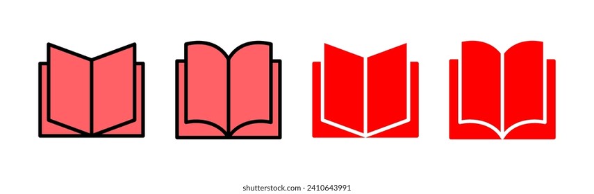 Book icon set illustration. open book sign and symbol. ebook icon