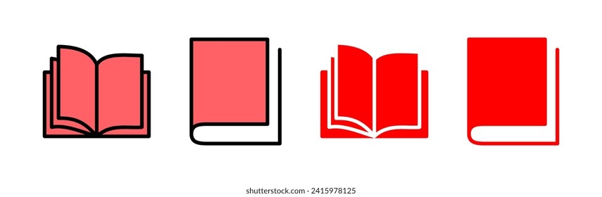 Book icon set illustration. open book sign and symbol. ebook icon