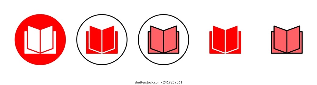 Book icon set illustration. open book sign and symbol. ebook icon