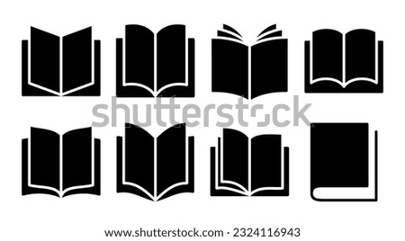 Book icon set illustration. open book sign and symbol. ebook icon