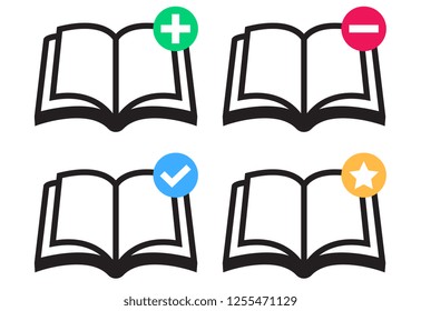 book icon set with indicator. vector illustration 