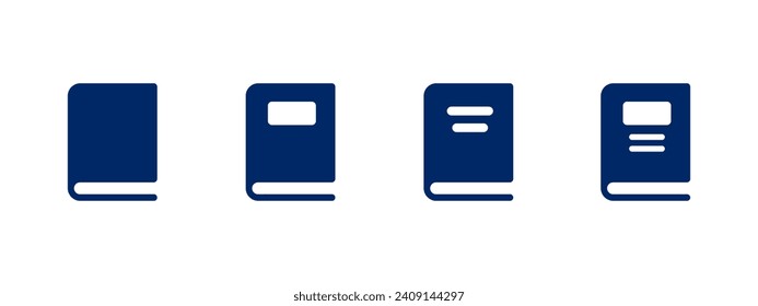 Book icon set isolated on white background. Knowledge symbol in flat style concept.	
